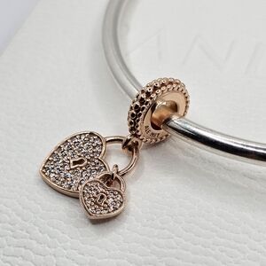 ❤️Authentic Pandora ⭐️RETIRED⭐️ ROSE HEART DANGLE CHARM